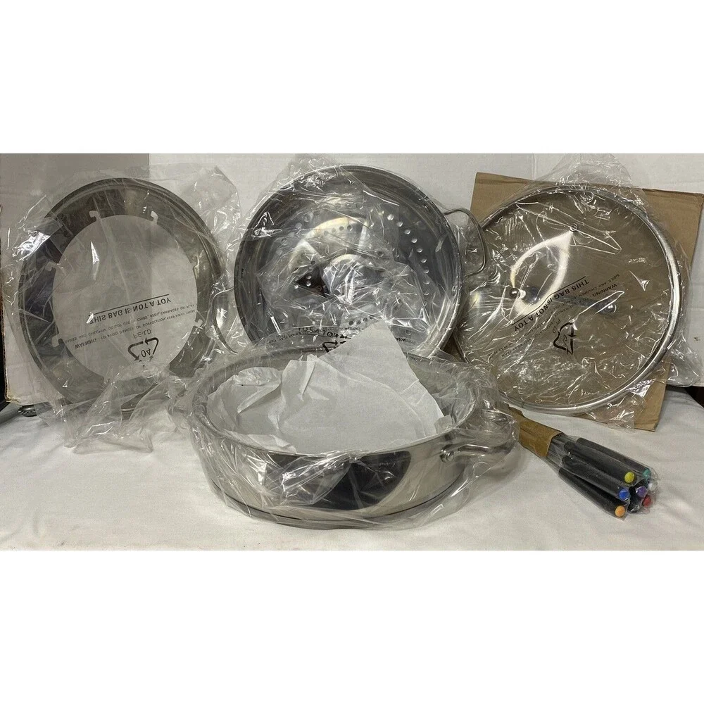 NuWave 31120 Ultimate Stainless Steel Cookware Set Induction Pot Steamer Fondue